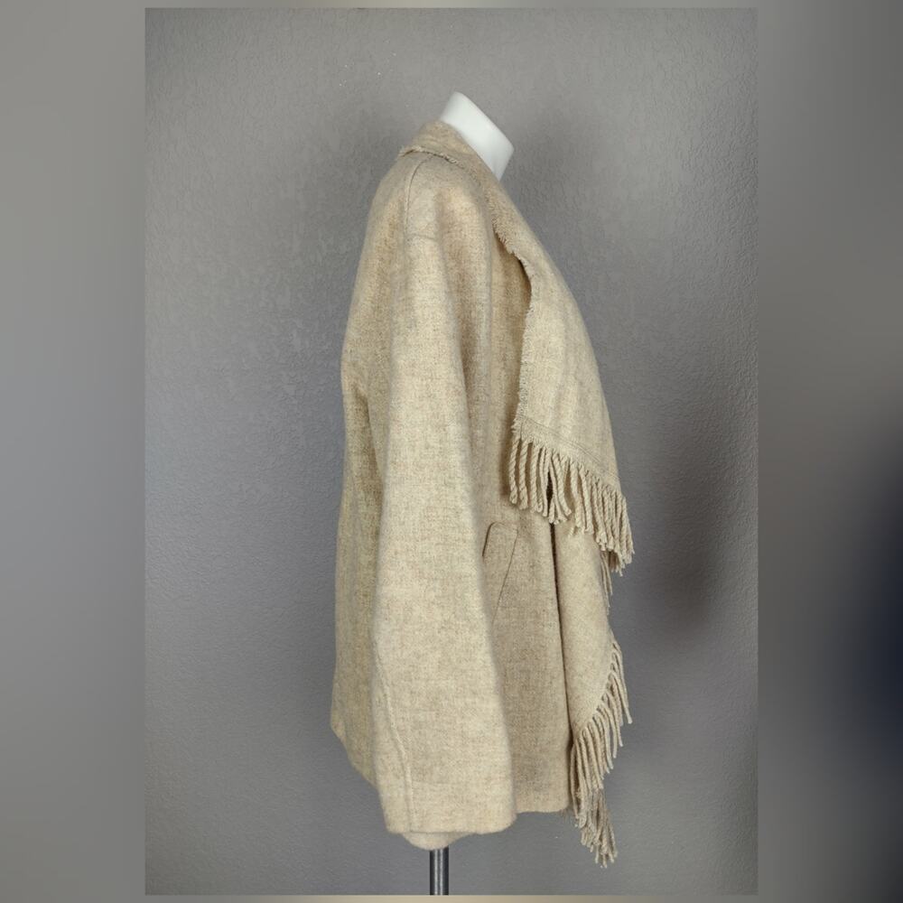 ISABEL MARANT ÉTOILE Fleminigli Fringed Felt Blanket Wool Blend Jacket Size 38 - Picture 4 of 16